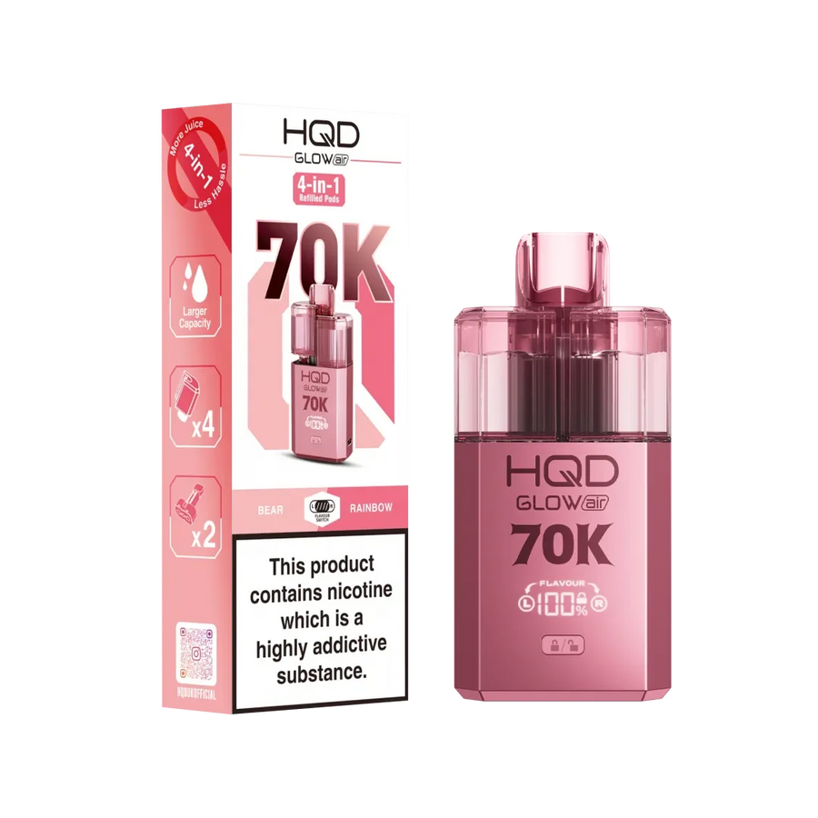 HQD Glow Air 70K Prefilled Pod Kit (Box of 5)