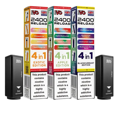 IVG 2400 Reload 4in1 Pre-filled Vape Pods (Box of 10) disposable vape UK - VaperzHub