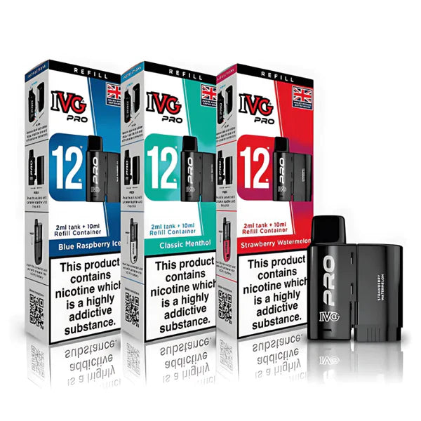 IVG Pro 12 Prefilled Pods, IVG Pro 12 Pods Box of 5, IVG Pro 12 Prefilled Pods Wholesale UK, IVG Pro 12 Flavours, IVG Pro 12 Refill Pods, IVG Pro 12 Compatible Devices, IVG Pro 12 Nicotine Strength