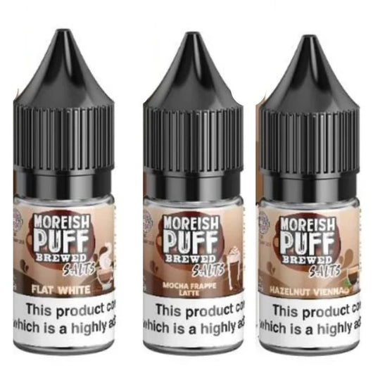 Pack of 10 Moreish Puff Brewed 10ml Nic Salt e-liquid UK - VaperzHub