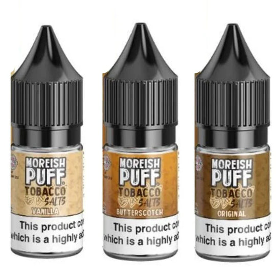 Pack of 10 Moreish Puff Tobacco 10ml Nic Salt e-liquid UK - VaperzHub