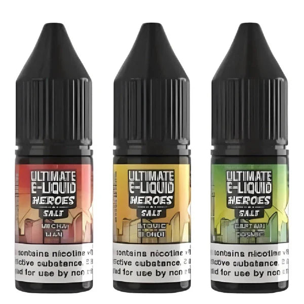 Pack of 10 Ultimate E-Liquid Heroes 10ML Nic Salt e-liquid UK - VaperzHub