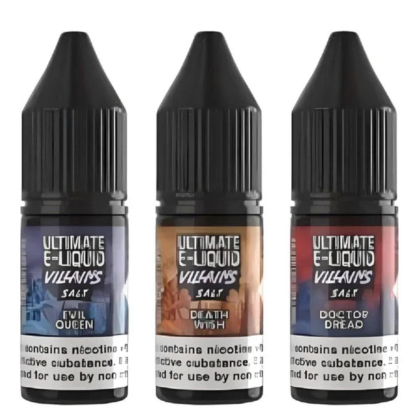 Pack of 10 Ultimate E-Liquid Villains 10ML Nic Salt