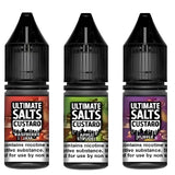 Pack of 10 Ultimate Salts Custard 10ML Nic Salt e-liquid UK - VaperzHub