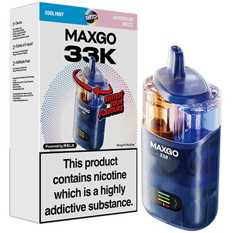 RELX Maxgo Combo 33K Disposable Vape Kit Box of 6
