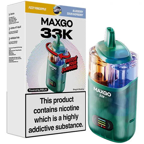 RELX Maxgo Combo 33K Disposable Vape Kit Box of 6