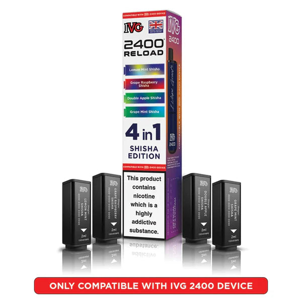 IVG 2400 Reload 4in1 Prefilled Pods, IVG 2400 Reload 4in1 Pods Box of 10, IVG 2400 Reload 4in1 Wholesale UK, IVG 2400 Reload 4in1 Flavours, IVG 2400 Reload 4in1 Refill Pods, IVG 2400 Reload 4in1 Compatible Devices, IVG 2400 Reload 4in1 Nicotine Strength