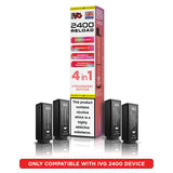 IVG 2400 Reload 4in1 Pre-filled Vape Pods (Box of 10) TPD compliant disposable vape buy online UK VaperzHub 1