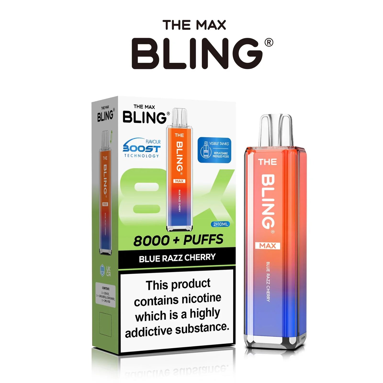 The Crystal Bling Max 8000 Prefilled Vape Kit (Box of 5)