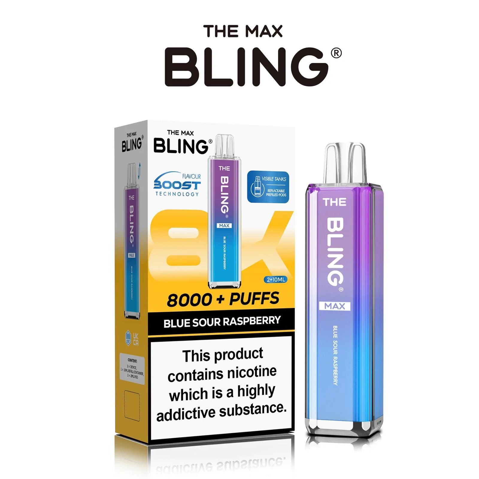 The Crystal Bling Max 8000 Prefilled Vape Kit (Box of 5)